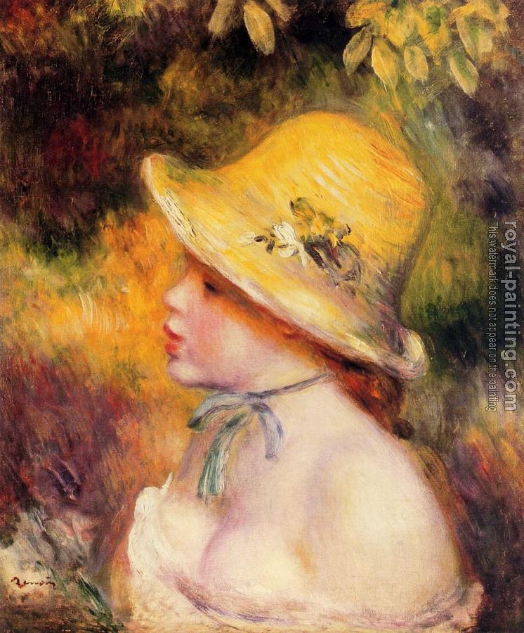 Pierre Auguste Renoir : Young Girl in a Straw Hat II